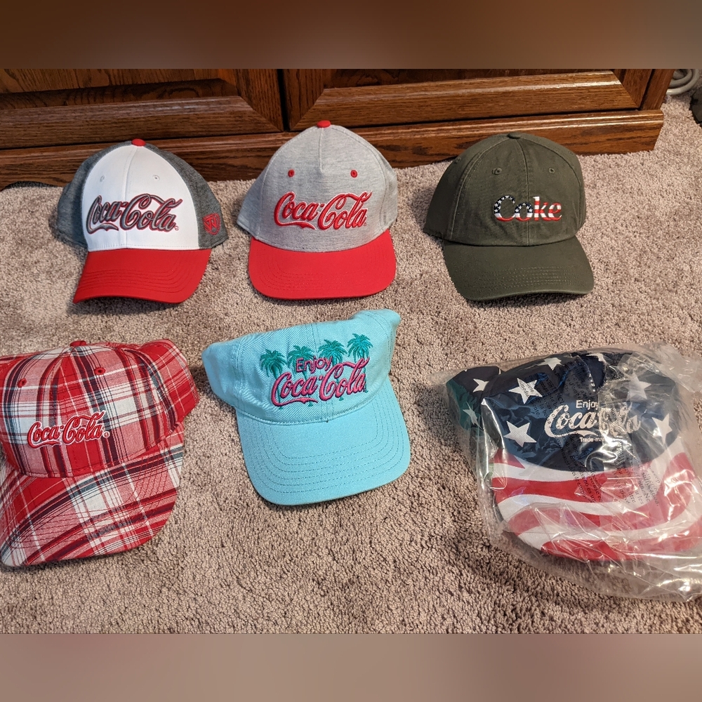 Coca Cola Hats/Caps Lot of Six